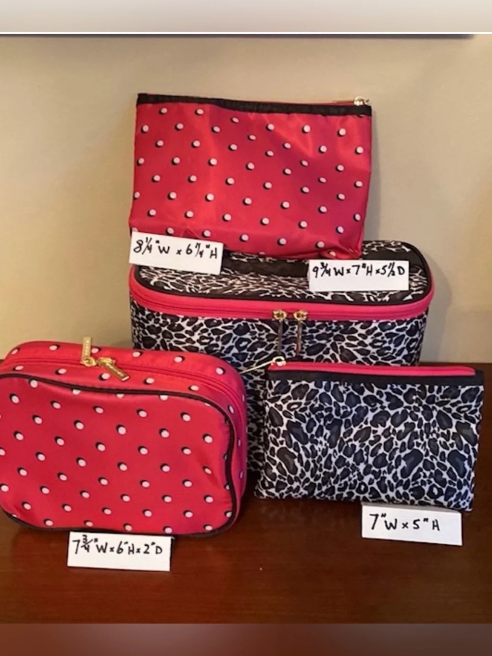 New!  Toiletry & Travel Nylon Cases | Set of 4